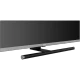 Vestel 55UA9090 Ultra HD 4K LED televizyon, siyah ekranı ve önündeki soundbar ile