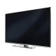 Grundig 55 VLX 9750 SP Ultra HD 4K LED televizyon, siyah ekran ve gümüş standıyla önden görünüm