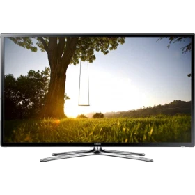 Samsung 40F6340 Full HD FHD TV vitrinde; genel renkli ekran üzerinde peyzaj görüntüsü görülüyor