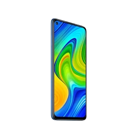 Xiaomi Redmi Note 9 mavi akıllı telefon, tam ekran tasarım ve ön kamera delikli ekran görünümü