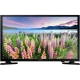 Samsung 32J5000 Full HD LED TV, çiçek ve göl manzaralı ekran görüntüsüyle siyah tasarım