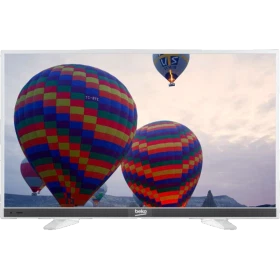 Beko B48-LW-6536 Full HD FHD TV, renkli balon görüntüsü ve ince siyah çerçevesiyle önden görünüm