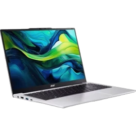 Acer Aspire Lite AL15-71P-51AR gümüş iş ve ofis laptopu, açık ekranlı ve ince tasarımlı açıdan görünüm