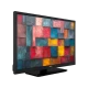 Vestel 24H8540 HD Ready siyah LED televizyon, renkli soyut ekranı ve ayaklı tasarımıyla önden görünüm