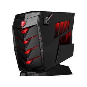 MSI Aegis 3 8RC-029XTR siyah masaüstü bilgisayar, kırmızı aydınlatmalı agresif kasa tasarımı