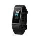 Huawei Band 3 Pro siyah akıllı bileklik, renkli ekranı ve ayarlanabilir silikon kordonuyla önden görünüm