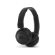 JBL Tune 460BT Kablosuz siyah kulaklık, yastıklı kulak kapakları ve ayarlanabilir kafa bandıyla önden görünüm