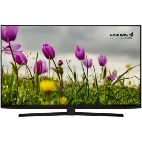Grundig Madrid 49 GEU 8965 B Ultra HD 4K LED televizyon, çiçekli doğa görüntüsüyle önden görünüm