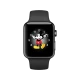 Apple Watch Series 2 38 mm uzay siyahı paslanmaz çelik kasa, siyah spor kordon ve Mickey Mouse ekranı