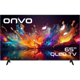 Onvo 65OVF9250UQ Ultra HD 4K TV, siyah çerçeveli 65 inç QLED ekranlı televizyon