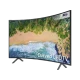 Samsung 55NU7300 Ultra HD 4K LED TV ekranında Curved UHD TV yazısı görünüyor, genel renk.
