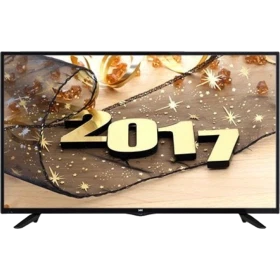 SEG 43SC8600 Full HD FHD LED televizyon, siyah çerçeveli ekranında 2017 yılbaşı teması gösteriliyor