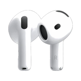 Apple AirPods 5 beyaz kablosuz kulaklık, sağ ve sol kulaklık birlikte önden görünüm
