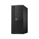 Dell OptiPlex 3050 siyah masaüstü bilgisayar kasası, ön paneli ve bağlantı noktalarıyla önden görünüm