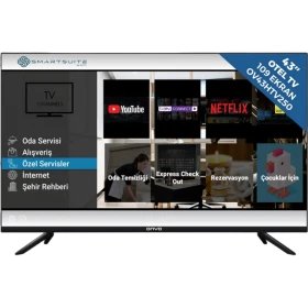 Onvo OV43HTV250 Full HD FHD LED televizyon, siyah çerçeveli akıllı TV ekranı