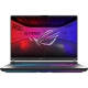 Asus ROG Strix G16 G615JH-RV052 FR14 siyah oyuncu laptop ekranında ROG tasarımlı görsel yer alıyor