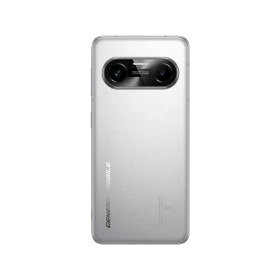 General Mobile GM Fenix 2 Pro 5G gri akıllı telefonun arka yüzü, yatay çift kamera modülüyle görünüm