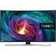 Samsung 65JS8500 Ultra HD 4K TV ekranında UHTDTV yazısı ve renkli spiral görüntü, genel siyah tasarım
