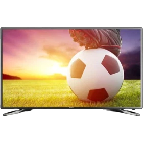 Sunny 50 inç LED Full HD televizyon, ekranda gün batımında çim sahada futbol topu gösteriliyor