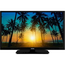 Vestel 24H8510 HD Ready LED televizyon, siyah çerçeveli ekranında gün batımı görüntüsüyle önden görünüm