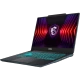 MSI Cyborg 14 A13VE-054XTRWH02 siyah oyuncu laptop, RGB klavye ve LED aydınlatmalı ekran görüntüsü