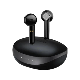 Xiaomi Mibro S1 siyah tam kablosuz kulaklık ve şarj kutusu, önden görünüm