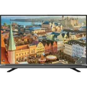 Grundig 32 VLE 5527 BG HD Ready LED televizyon, şehir manzarası görüntüsüyle önden görünüm