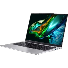 Acer Aspire Lite AL14-31P-39KN gümüş iş ve ofis laptopu, açık ekranlı ince tasarımıyla önden açılı görünüm