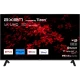 Axen AX50FMN501 Ultra HD 4K LED televizyon, 50 inç siyah ekran ve ayaklarıyla önden görünüm