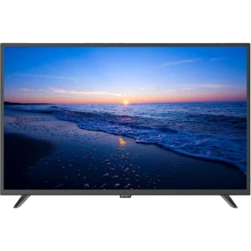 Axen AX39HDAL13 HD Ready LED televizyon, siyah çerçeveli ekranında gün batımı sahili görüntüsü