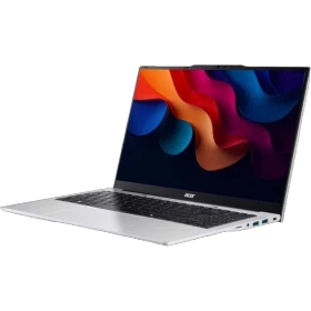 Acer Aspire Lite AL15-71P-51ARA55 gümüş iş ve ofis laptopu, açık ekranlı ve ince kasalı ön yan açıdan görünüm