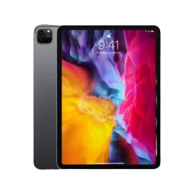 Apple iPad Pro 1024 GB 4G 11 inç gri tablet; ön yüzünde canlı ekran görüntüsü yer alıyor.