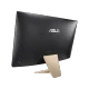 Asus Vivo V241FFK-BA030TS masaüstü bilgisayarın siyah gövdesi ve altın renkli standı, arka görünüm