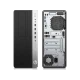 HP EliteDesk 800 G5 7PE86EA masaüstü bilgisayarın siyah kasa ön ve arka görünümü