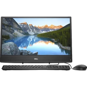 Dell Inspiron 3277 masaüstü bilgisayar, siyah ekranı, klavyesi ve faresiyle birlikte görünür halde.