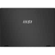 MSI Prestige 16 AI Studio B1VEG-023TR siyah laptop kapağında MSI logosu bulunan üst görünüm