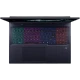 Acer Predator Helios NEO 18 AI PHN18-72 siyah oyuncu laptop, RGB aydınlatmalı klavye üstten görünüm