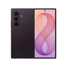 Samsung Galaxy Z Fold8 Ultra mor renkli katlanabilir akıllı telefon ön ve arka görünümde gösteriliyor