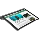 Lenovo Yoga Smart Tab gri tablet, ekranda haber ve görsel içerikler açık görünüyor