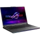 Asus ROG Strix G16 G614JVR-N3243 FR21 siyah oyuncu laptop ekranında ROG logosu ve RGB ışık efektleri görünüyor
