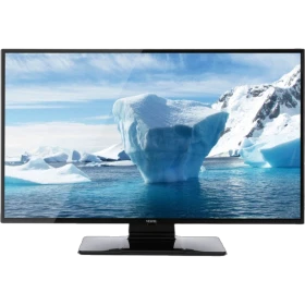 Vestel 48FA7550 Full HD LED televizyon, siyah çerçeveli geniş ekran ve buzdağı manzarasıyla açık halde