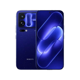 Mavi Xiaomi 18 Pro Max telefonun ön ve arka yüzü, geniş ekranı ve çift kamera tasarımıyla birlikte gösteriliyor