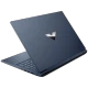 HP Victus Gaming 16-r0005nt 7P6B2EA koyu mavi oyuncu laptop; klavye açık, arkadan ışıklı logo görülüyor