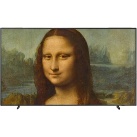 Samsung 85LS03B Ultra HD 4K QLED televizyon, ekranda Mona Lisa sahnesiyle vitrin görünümü