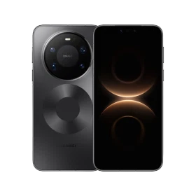Huawei Mate 80 Pro Max siyah akıllı telefon, ön ekran ve arka çoklu kamera modülüyle vitrinde görünüyor