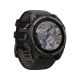 Garmin Fenix 8 51mm Solar gri akıllı saat, siyah kordon ve renkli harita navigasyon ekranıyla
