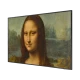 Samsung 75LS03B Ultra HD 4K QLED televizyon ekranında Mona Lisa portresi, genel renkli.
