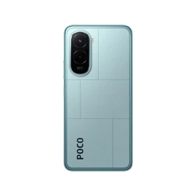 Mavi Poco M7 4G akıllı telefon, çift arka kameralı ve geometrik desenli arka yüzey tasarımıyla