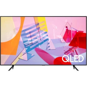 Samsung 55Q60T QLED 55 inç Ultra HD 4K TV, canlı renklerle QLED ekran teması gösteren vitrin görünümü