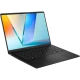 Asus Vivobook S14 OLED S5406SA-QD070W siyah ultrabook laptop açık ekran ve klavye görünümü